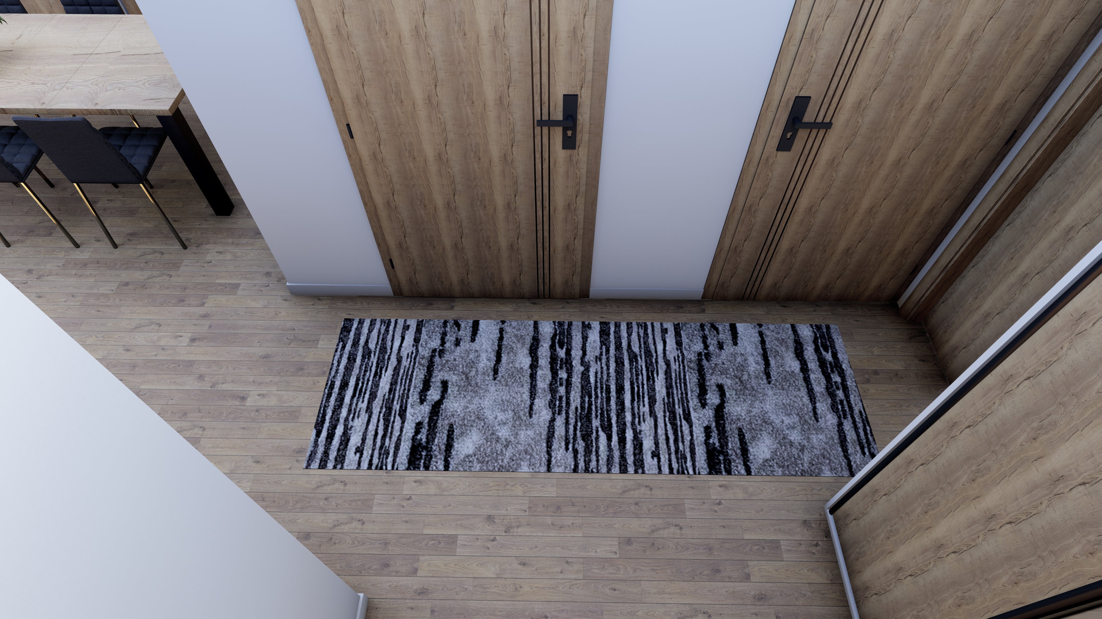 Traversa Phoenix 3013, gri/negru, latime 100 cm (surfilata)