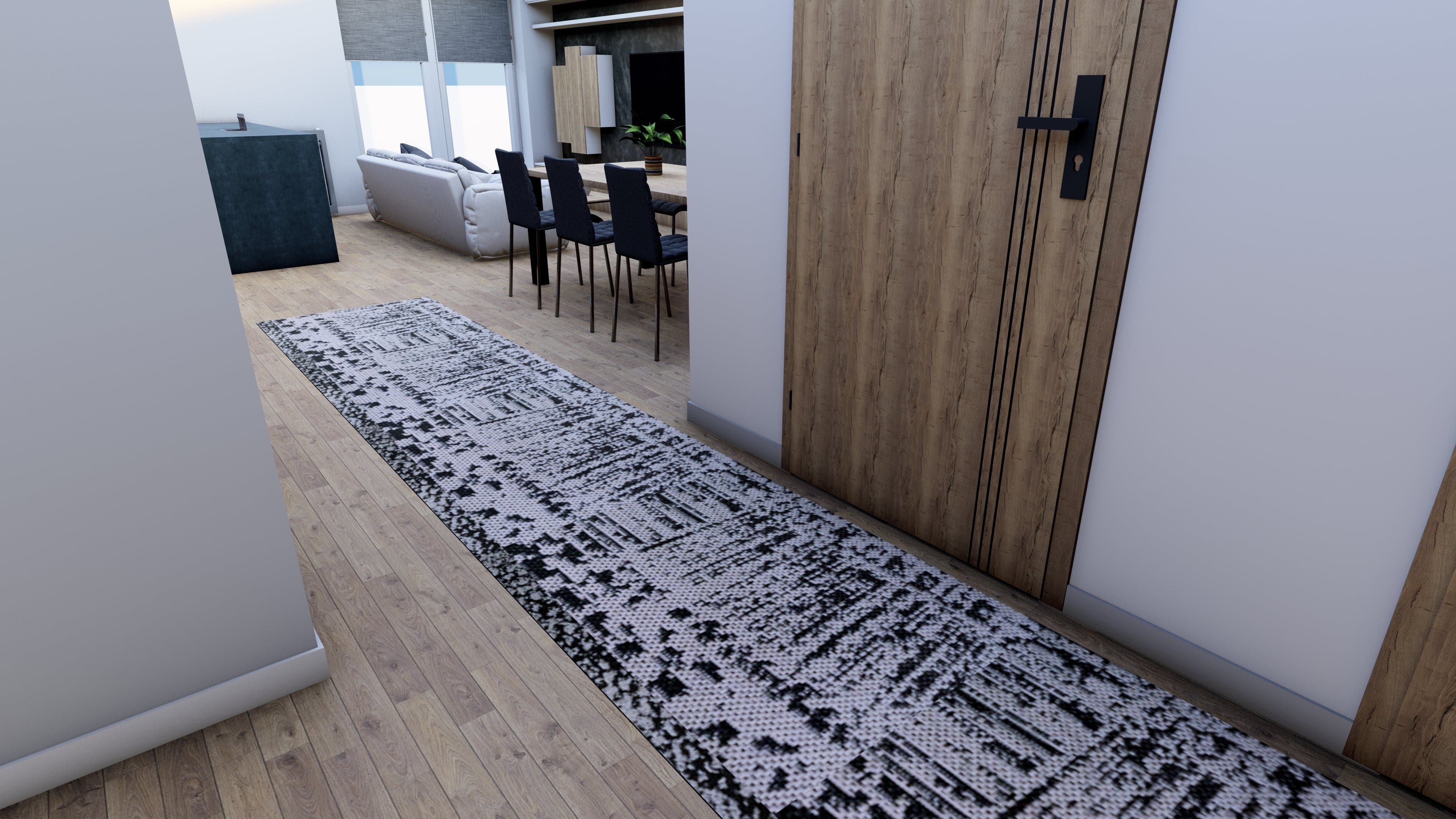 Traversa antiderapanta Flex abstract , latime 75 cm (surfilata) - EmaCarpets