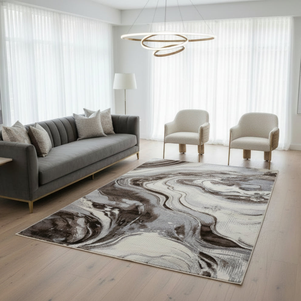 Covor Modern Sena Brown - EmaCarpets