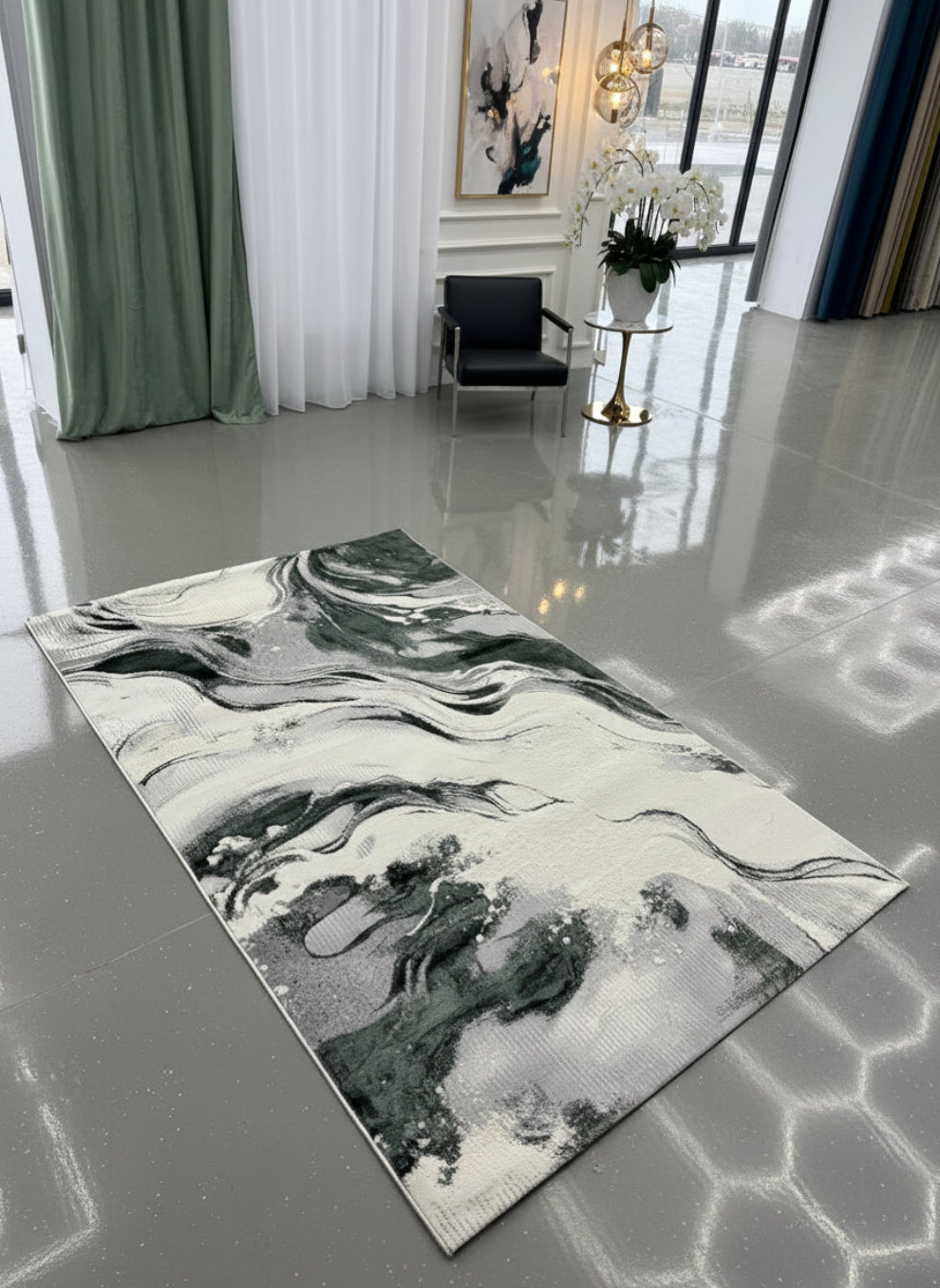 Covor Modern Sena, verde smarald