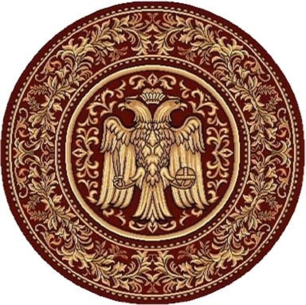 Covor Biserica cu vultur rosu 032, rotund - EmaCarpets