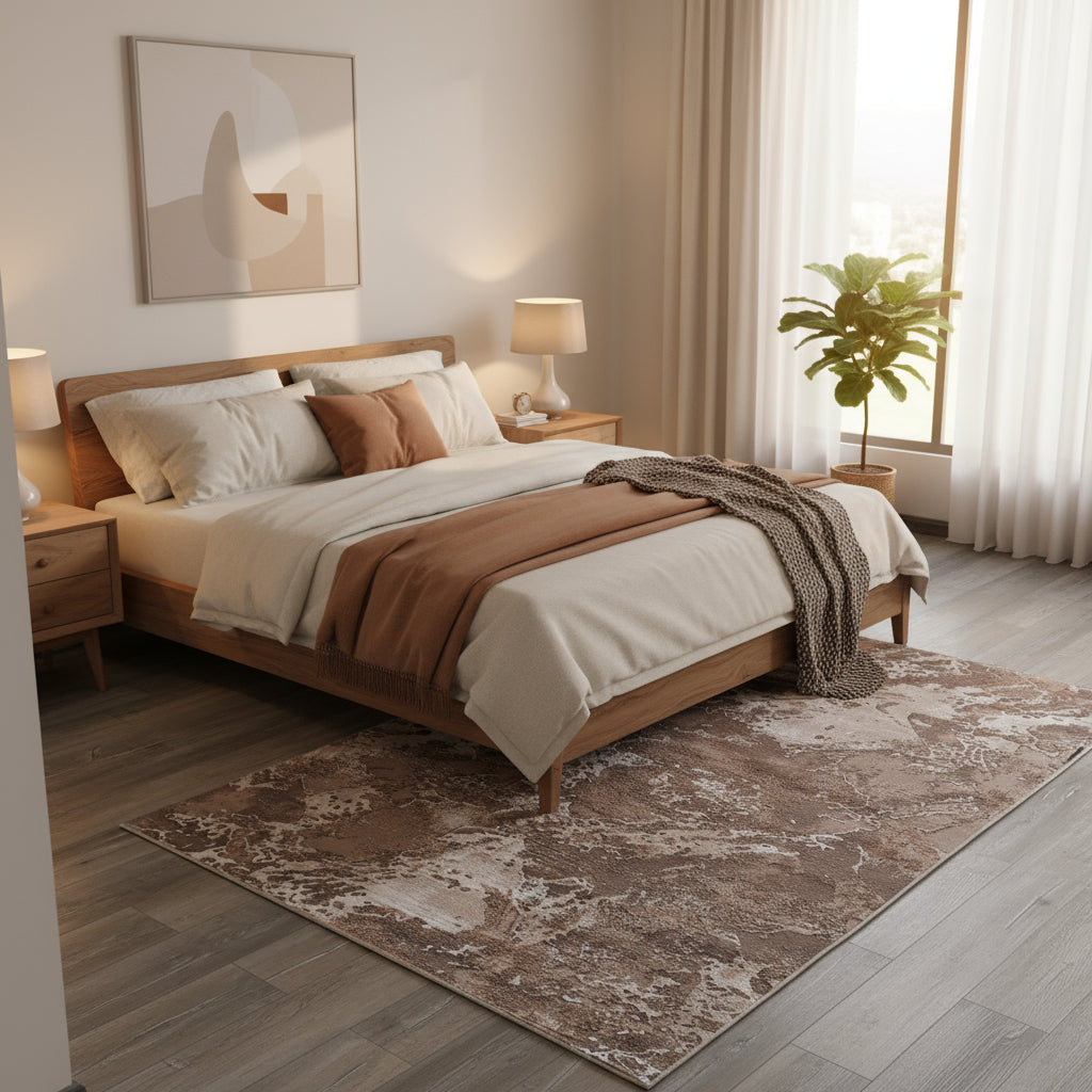 Covor modern Tisa , bej/maro, dreptunghiular - EmaCarpets