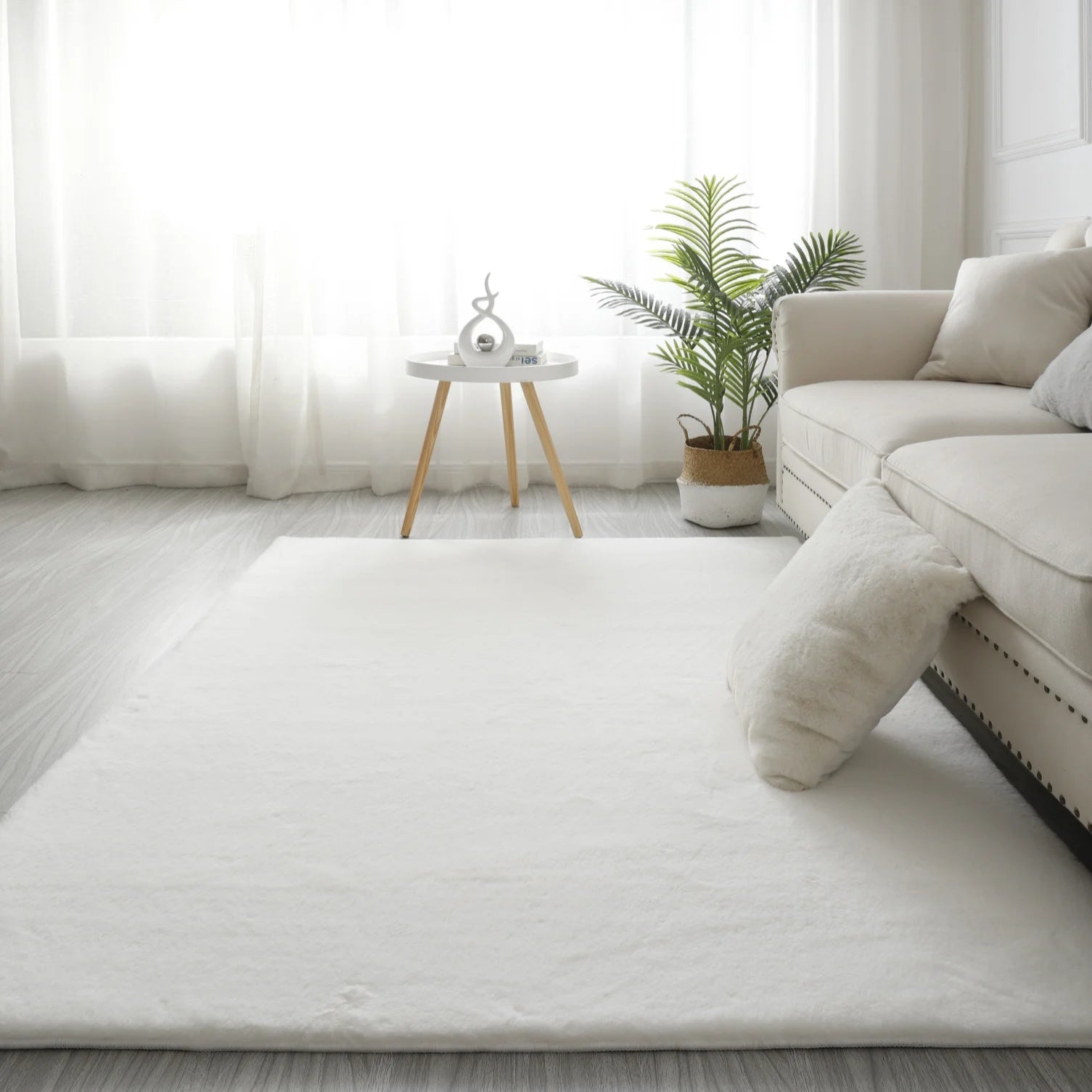 Covor Tip Blanita, alb, antiderapant - EmaCarpets