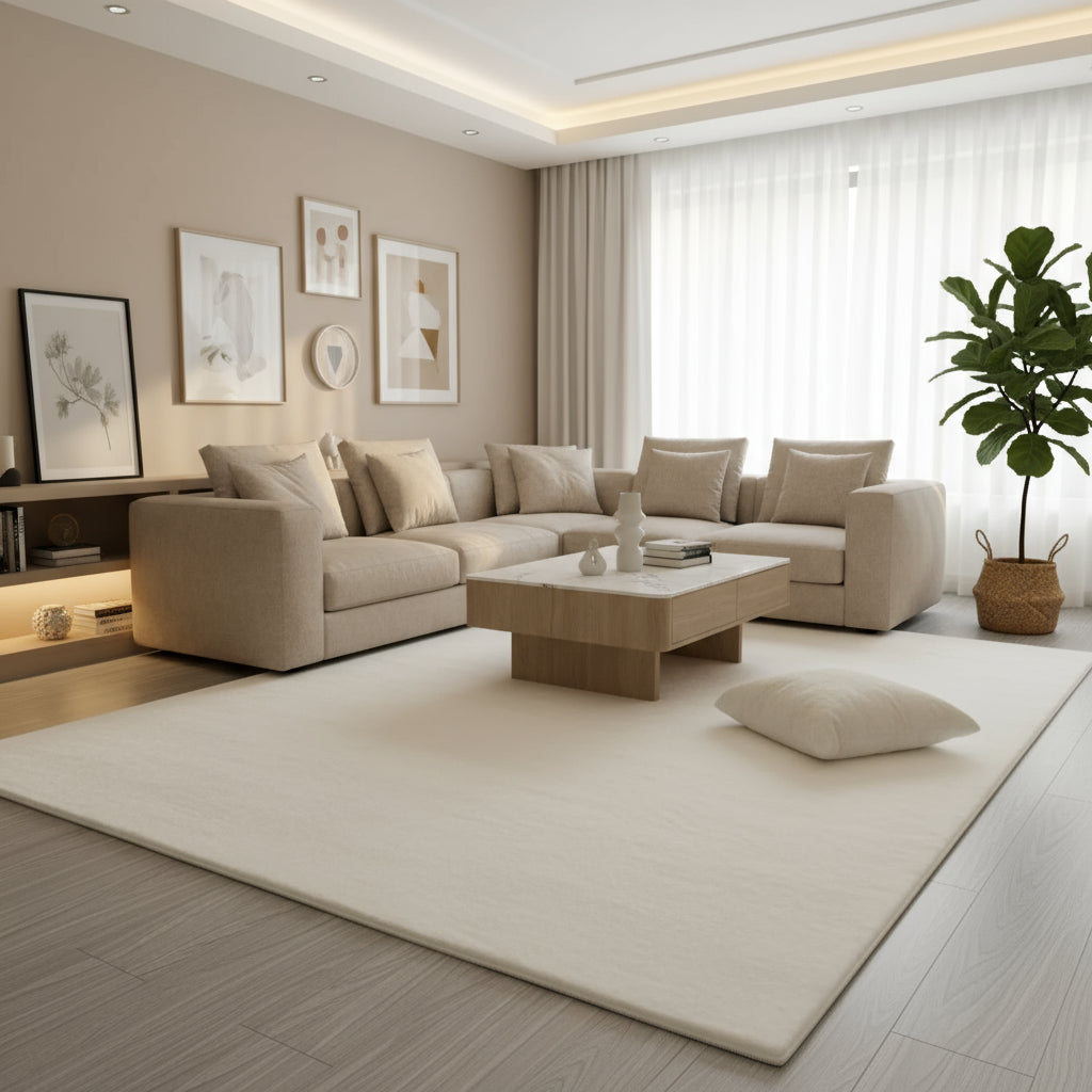 Covor Tip Blanita, alb, antiderapant - EmaCarpets