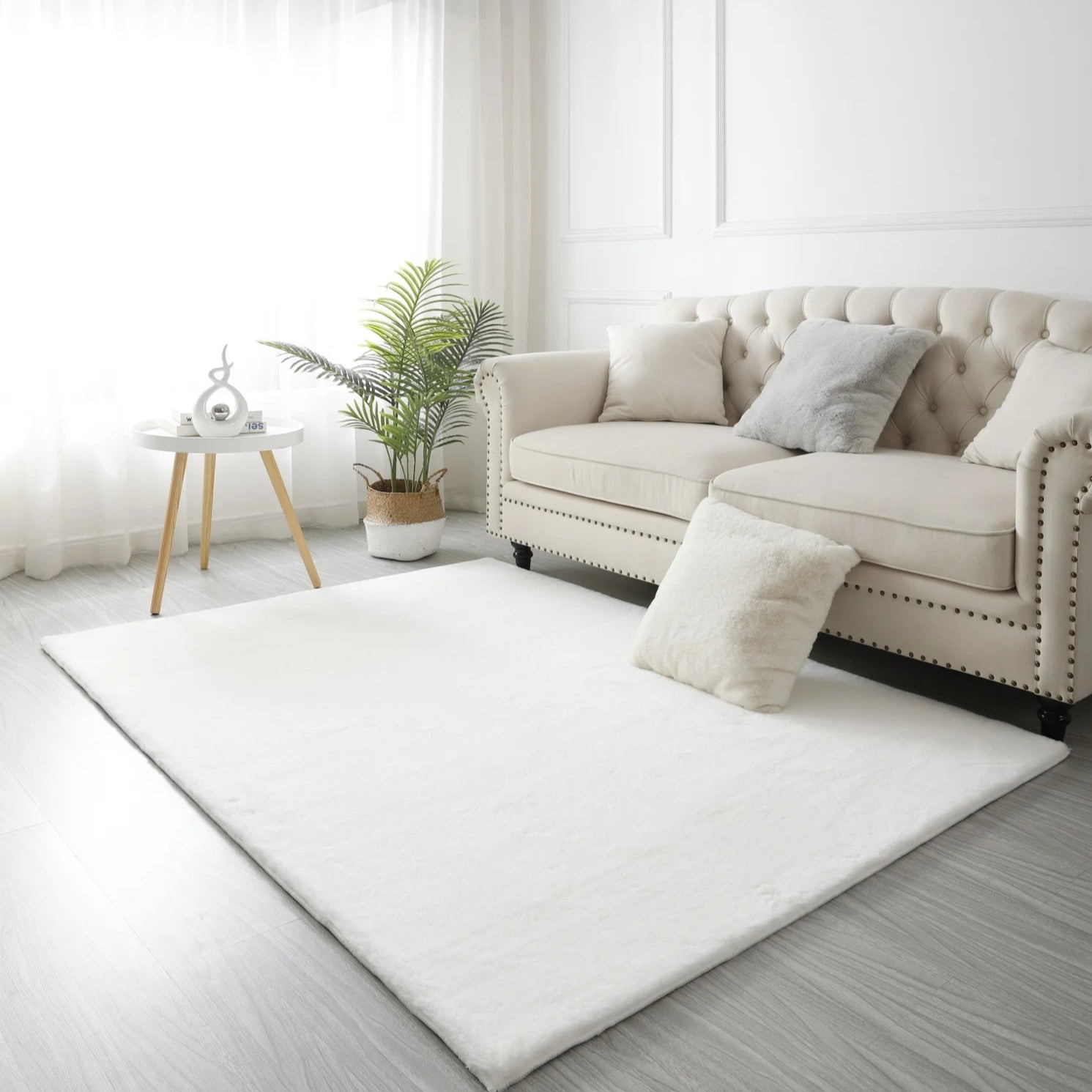 Covor Tip Blanita, alb, antiderapant - EmaCarpets