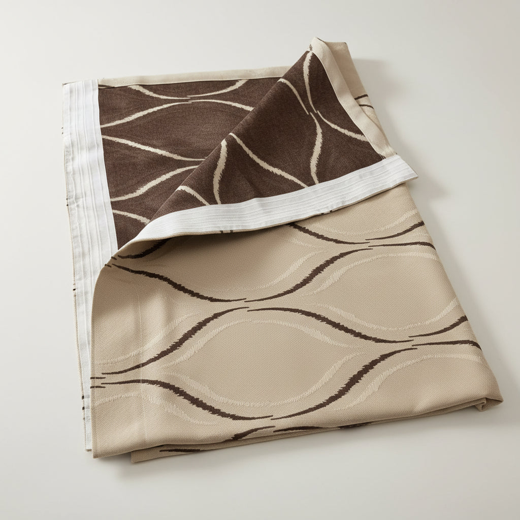 Draperie Blackout Crem Auriu 150x250 cm – Set 2 Bucăți, Gata Lucrată cu Rejansă - EmaCarpets