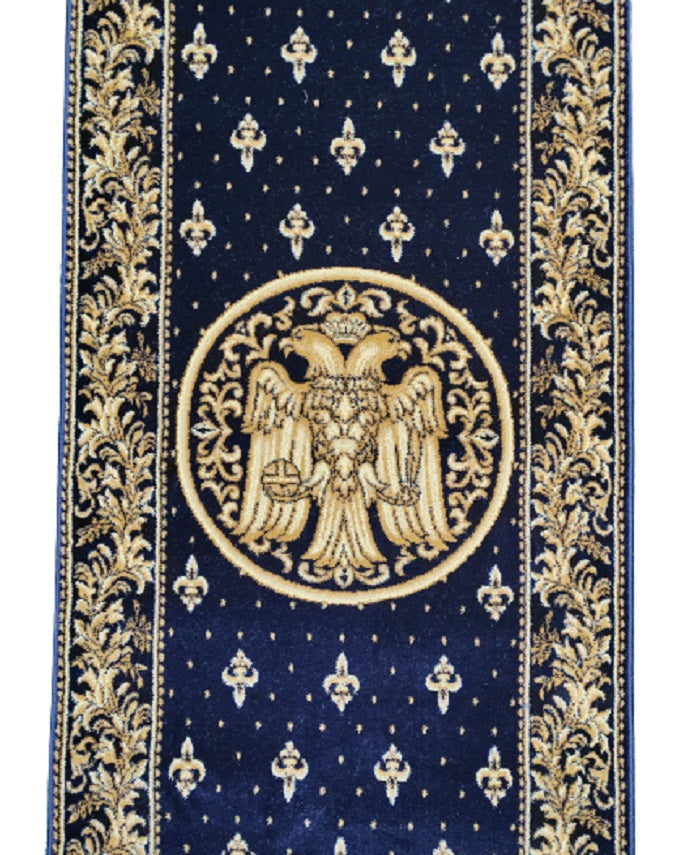 Traversa Biserica vultur, albastru, latime 100 cm (surfilata) - EmaCarpets
