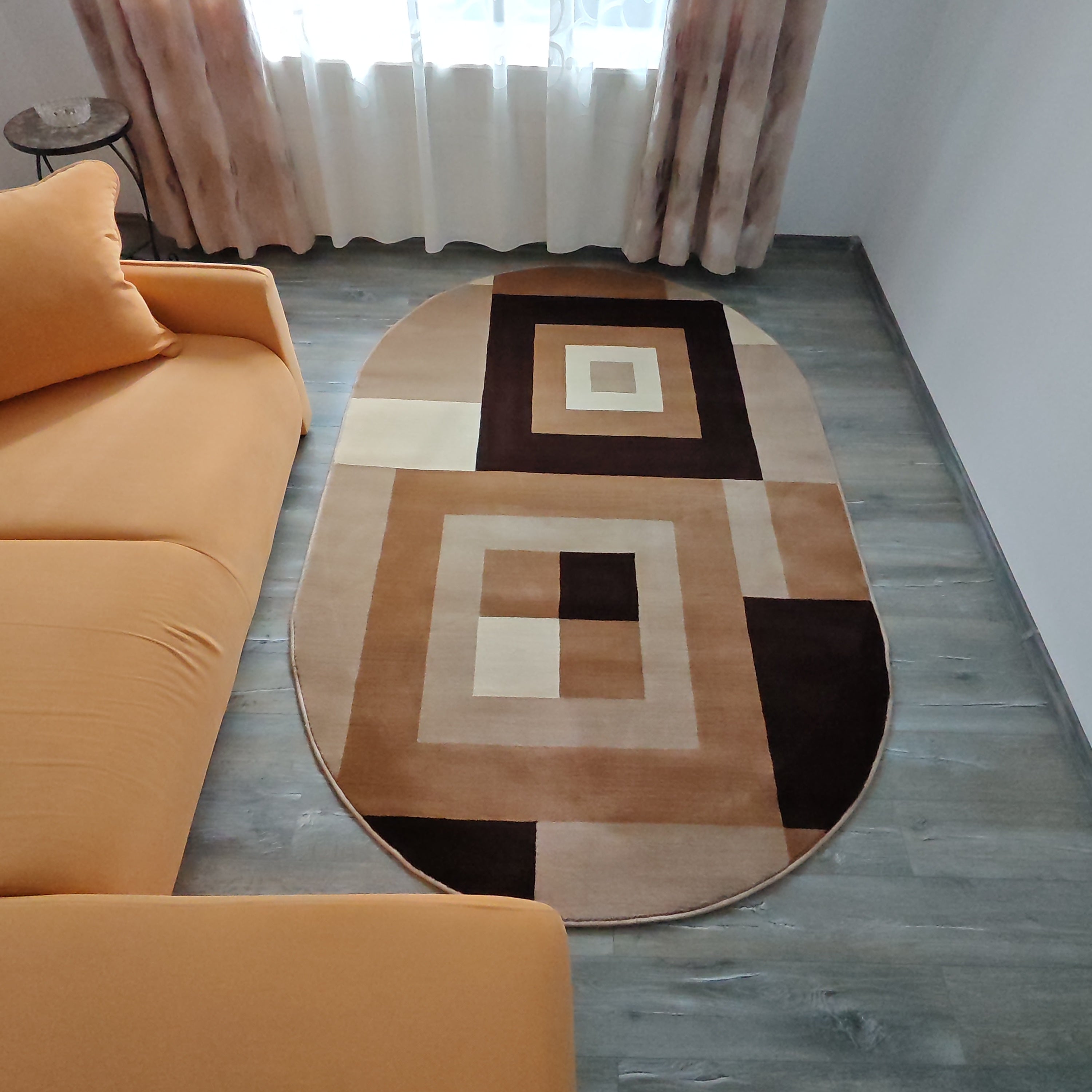 Covor modern EMA 449, bej/maro, oval 1-EMA CARPETS