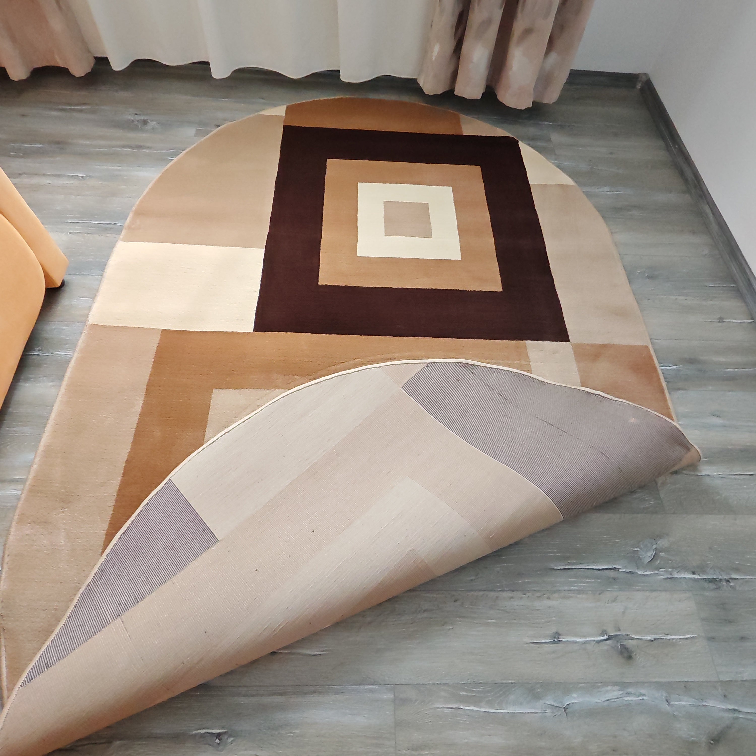 Covor modern EMA 449, bej/maro, oval 2-EMA CARPETS