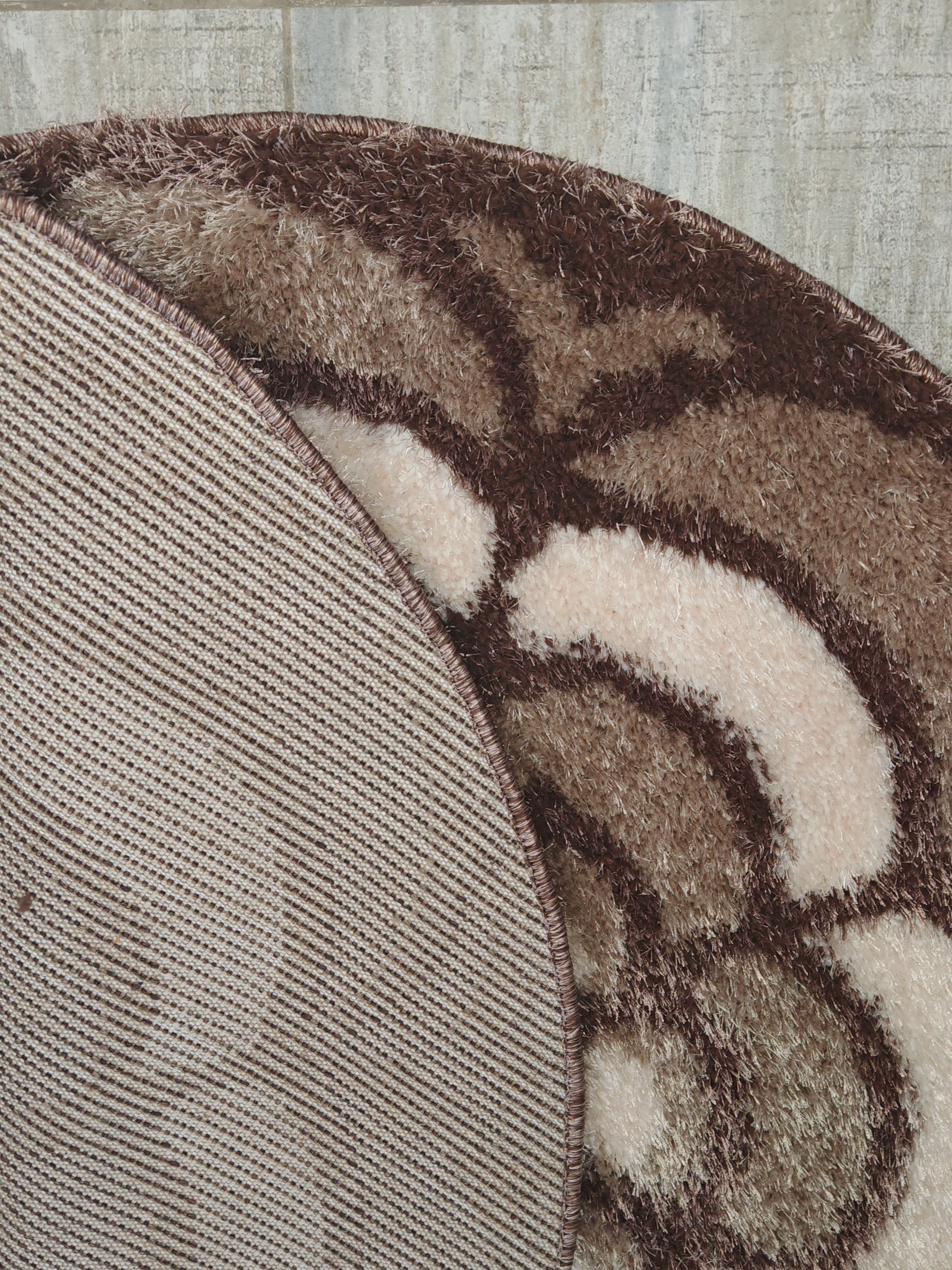 Covor floare matase 3D, bej / maro 3- EMA CARPETS