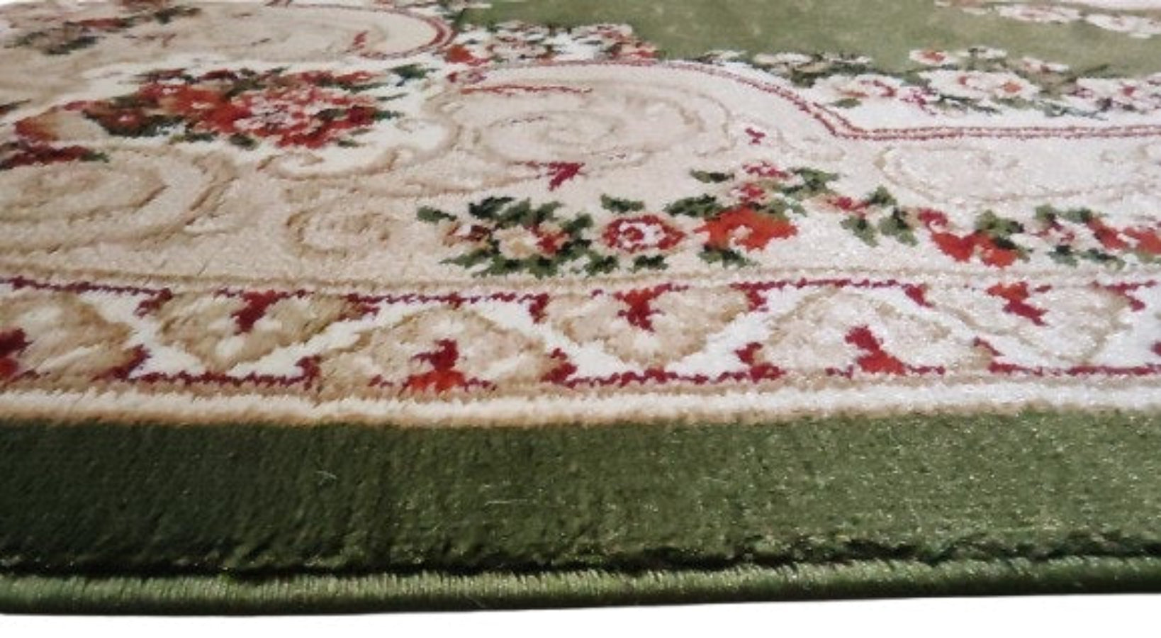 Covor clasic cu medalion, crem/verde 3-Ema Carpets