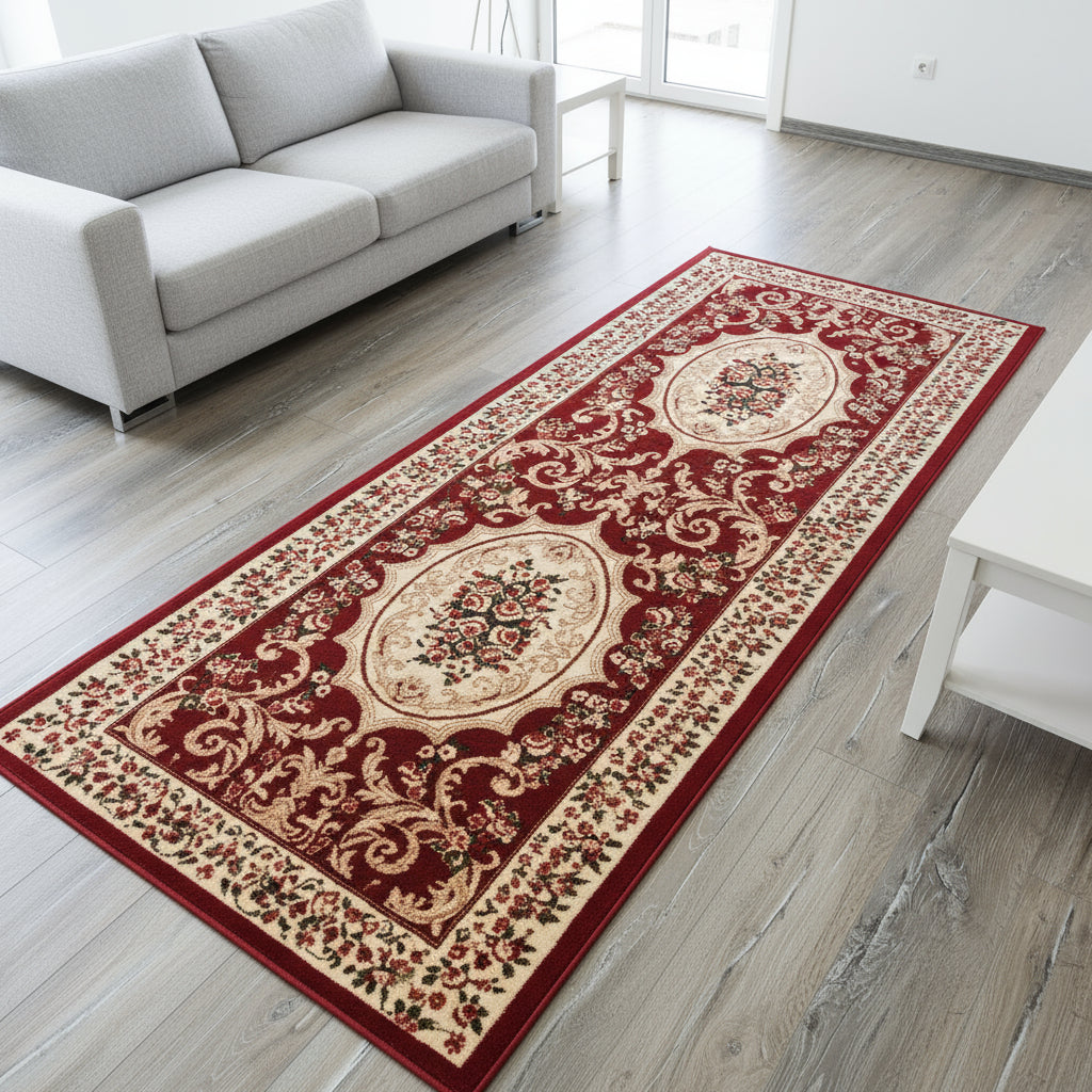 Traversa cu medalion , grena, latime 60 cm (surfilata) -Ema Carpets
