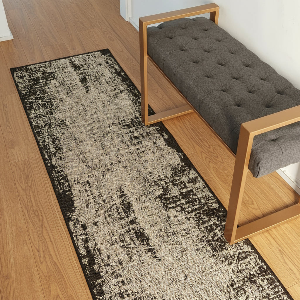 Traversa antiderapanta Flex 726 crem/maro, latime 75 cm (surfilata)