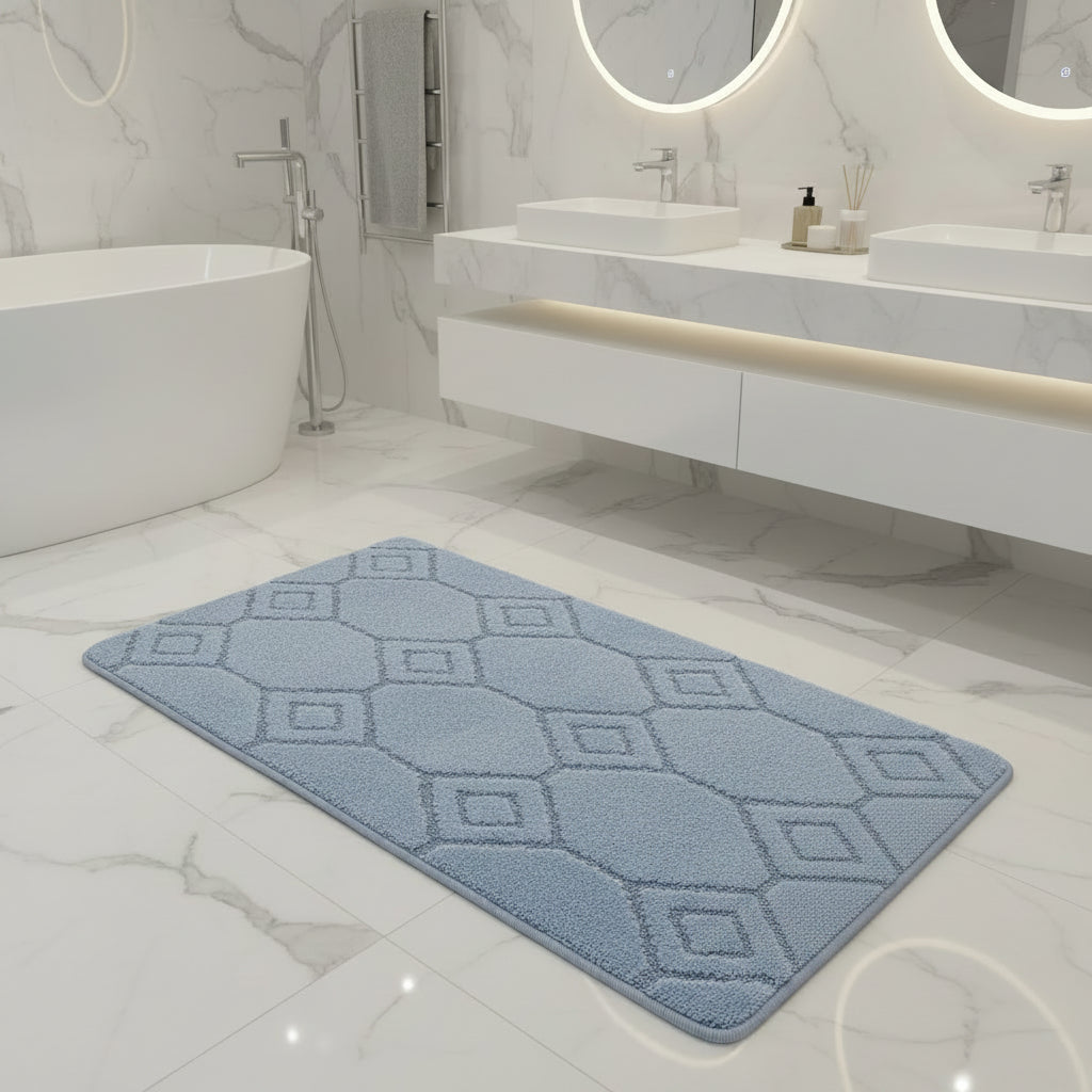 Set baie 2 piese bleu 50 x 80 / 40 x 50 cm - EmaCarpets
