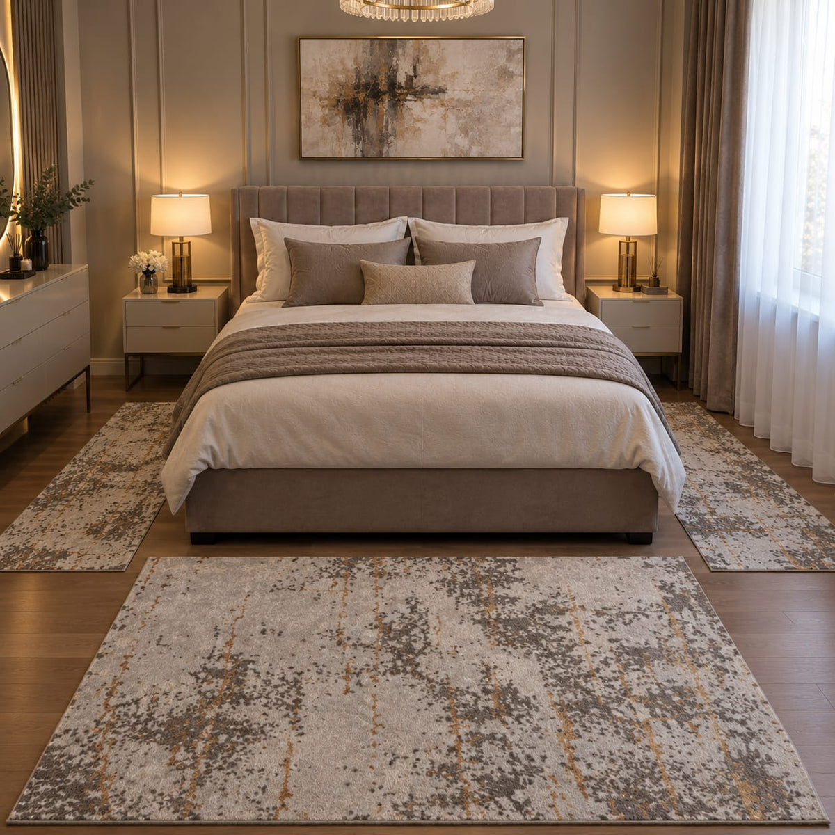 Set Covoare Moderne Ege Line 80 x 300 cm (1buc) + 80 x 150 cm (2 buc)