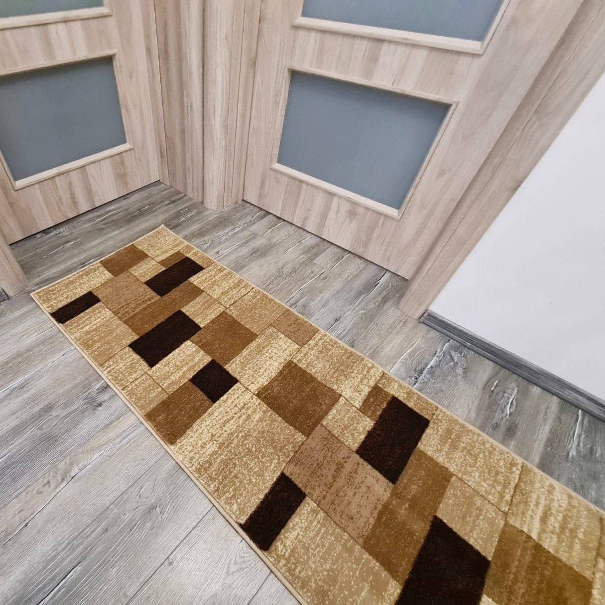 Traversa Firuze, bej/maro, latime 150 cm (surfilata) - EmaCarpets