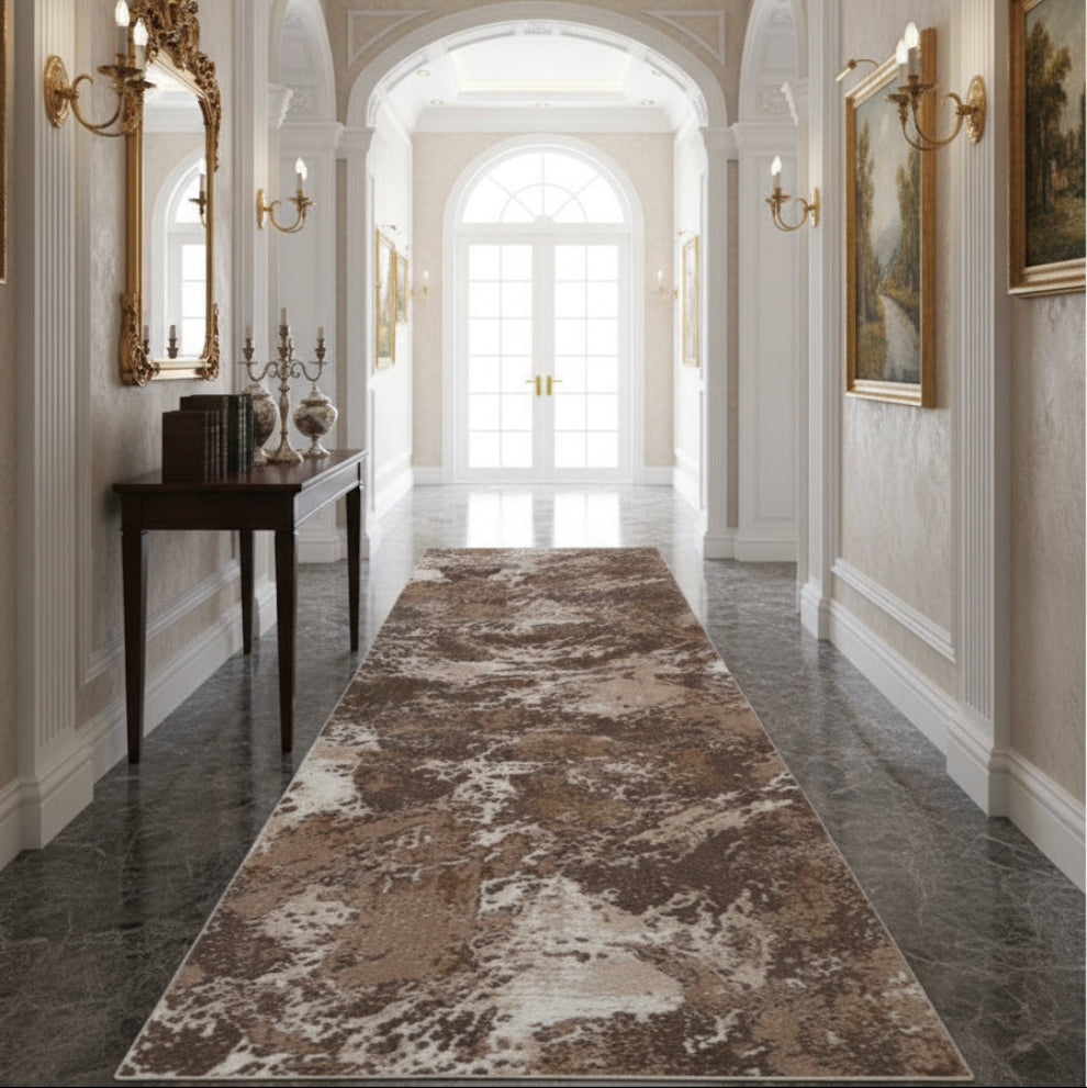 Traversa Tisa, bej/maro, latime 150 cm (surfilata) - EmaCarpets