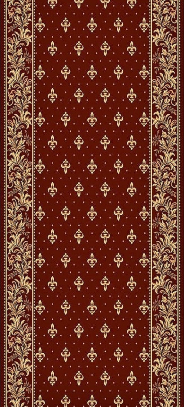 Traversa Lotos EMA 001 cu crini, latime 200 cm, grena (surfilata) - EmaCarpets
