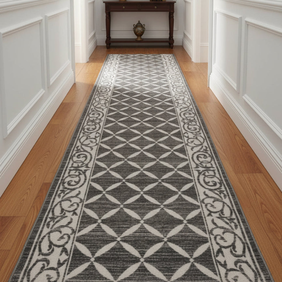 Traversa antiderapanta imprimata Kros, subtire, latime 120 cm (surfilata) - EmaCarpets