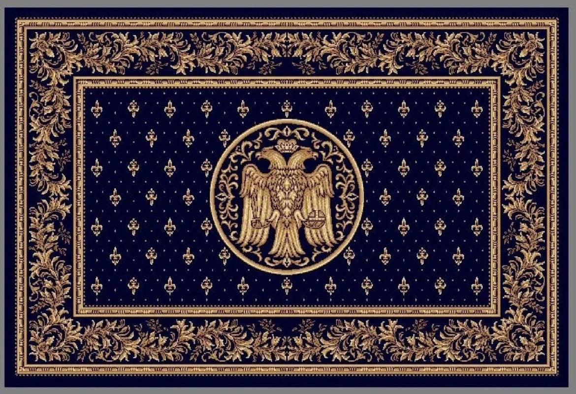 Covor Biserica cu vultur, dreptunghiular, orizontal 077, albastru - EmaCarpets