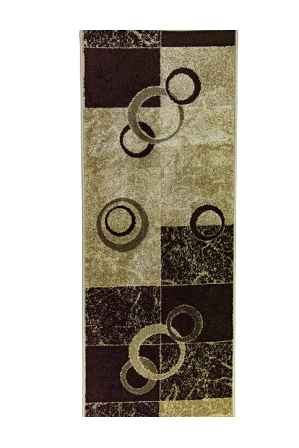 Traversa Daffi cercuri, bej/maro, latime 100 cm (surfilata) - EmaCarpets
