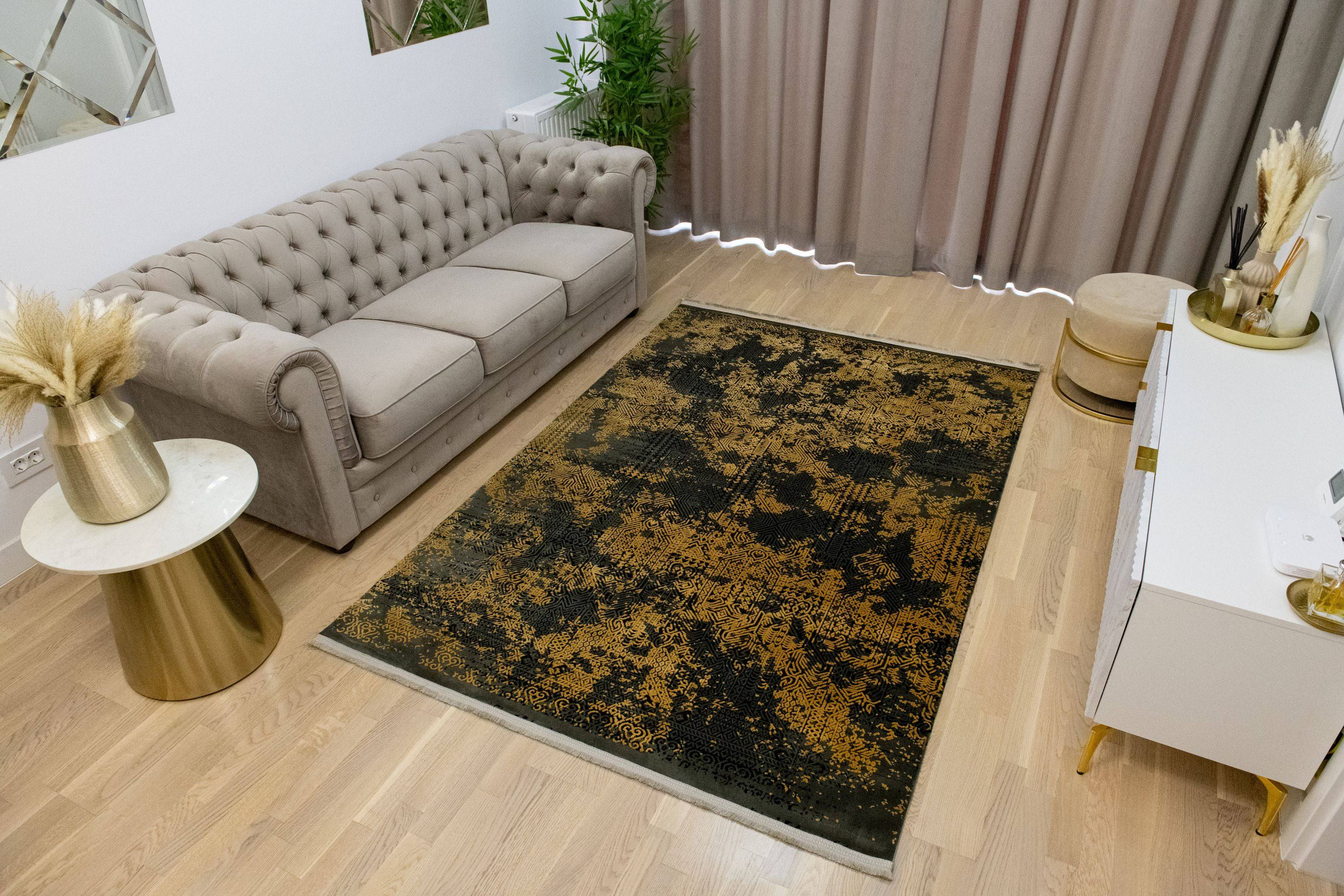 Covor Galata, gri/galben, dreptunghiular - EmaCarpets