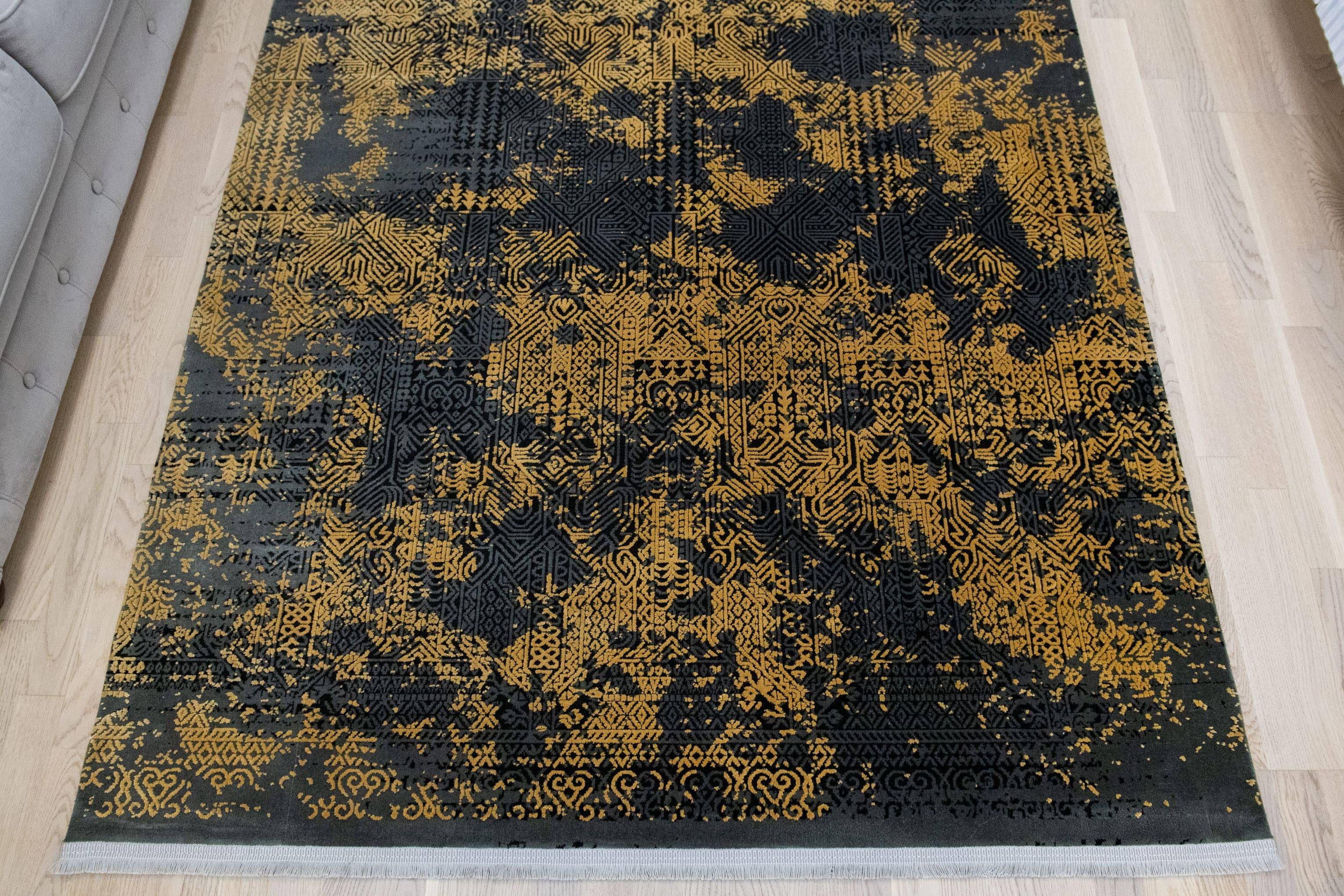 Covor Galata, gri/galben, dreptunghiular - EmaCarpets