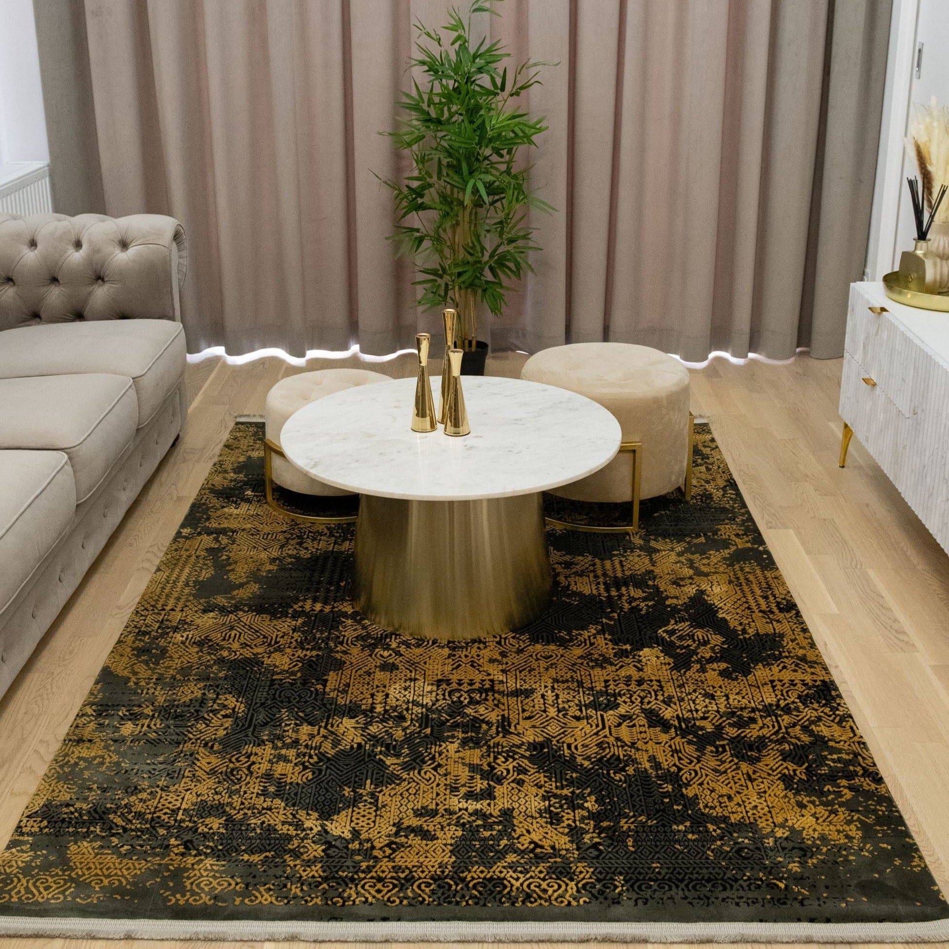 Covor Galata, gri/galben, dreptunghiular - EmaCarpets