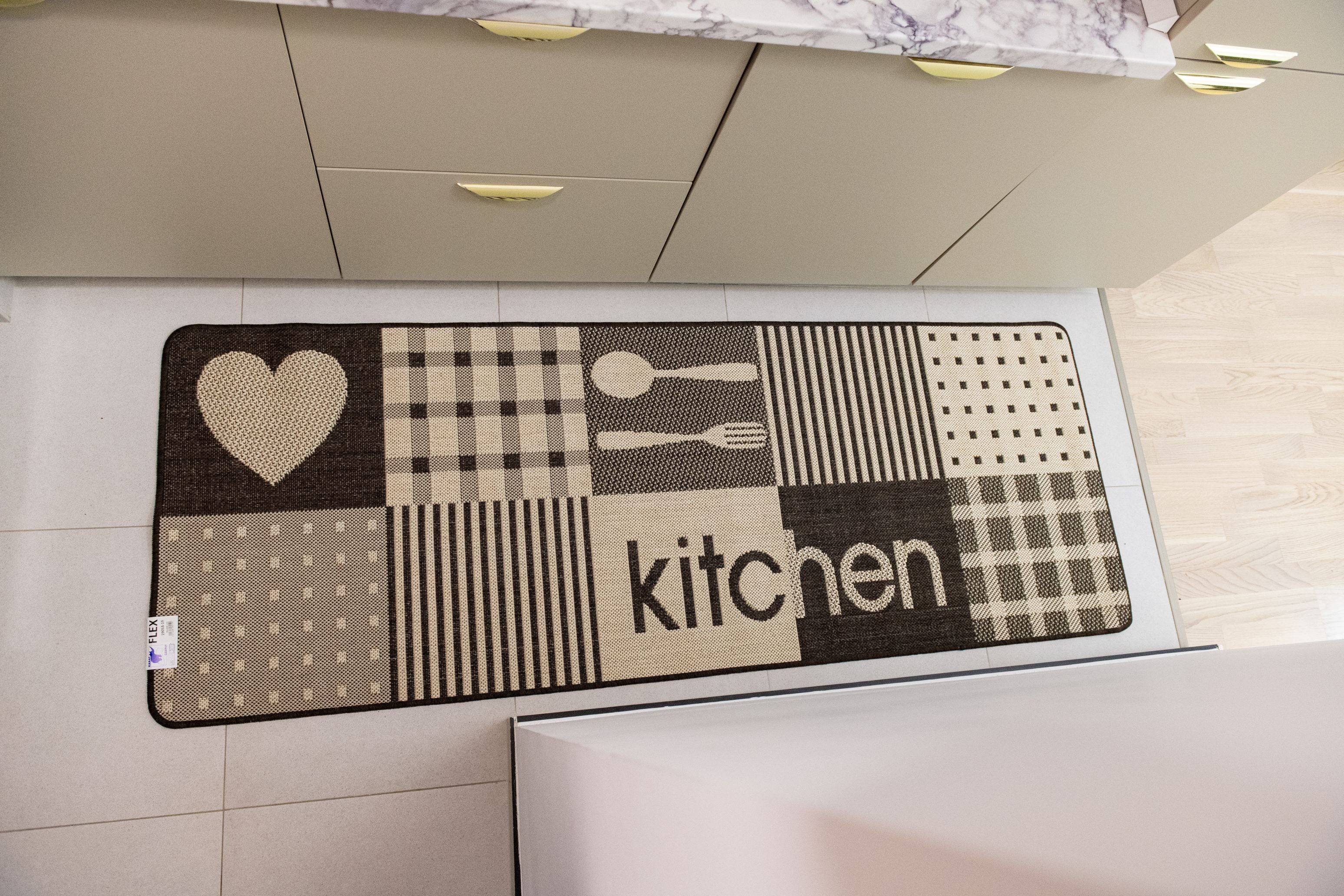 Covor antiderapant Flex, model Kitchen, crem - EmaCarpets