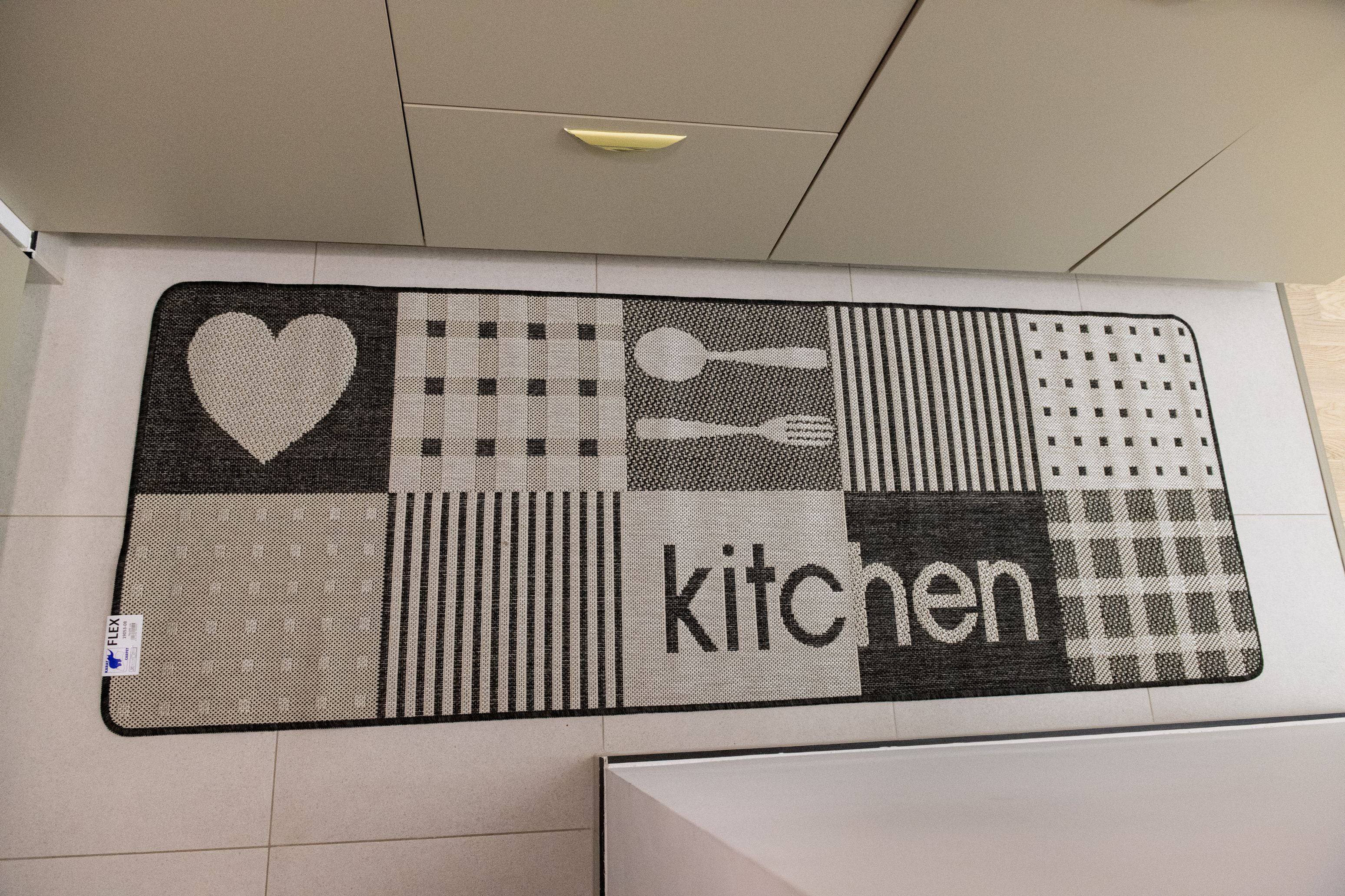 Covor antiderapant Flex, model Kitchen, gri - EmaCarpets