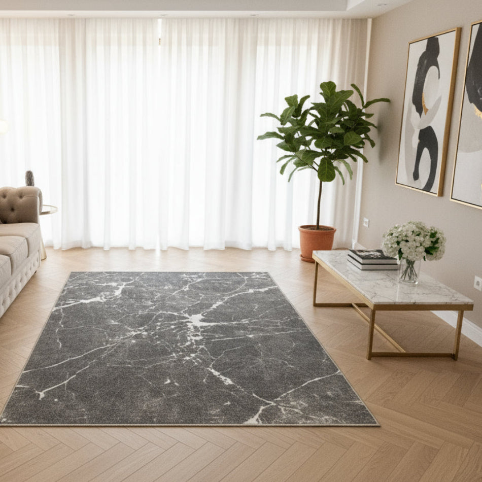 Covor Apollo, gri/alb - EmaCarpets