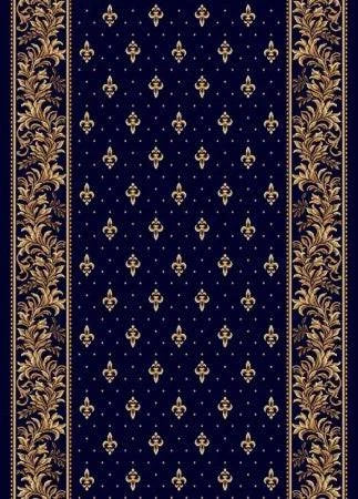 Traversa Biserica cu crini ,albastru, latime 120 cm (surfilata) - EmaCarpets