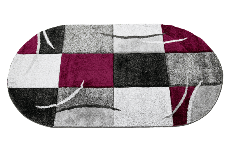 Covor Garden, gri/lila, oval - EmaCarpets