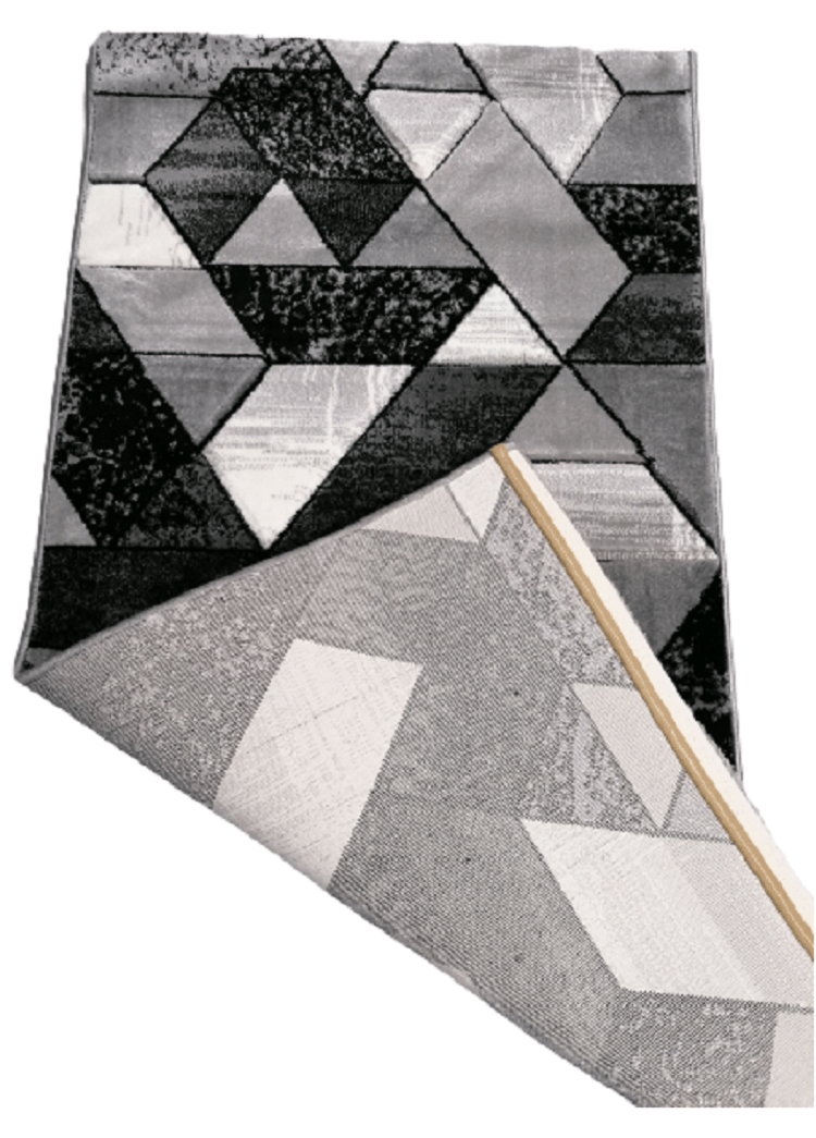 Covor Roma geometric, gri, dreptunghiular - EmaCarpets