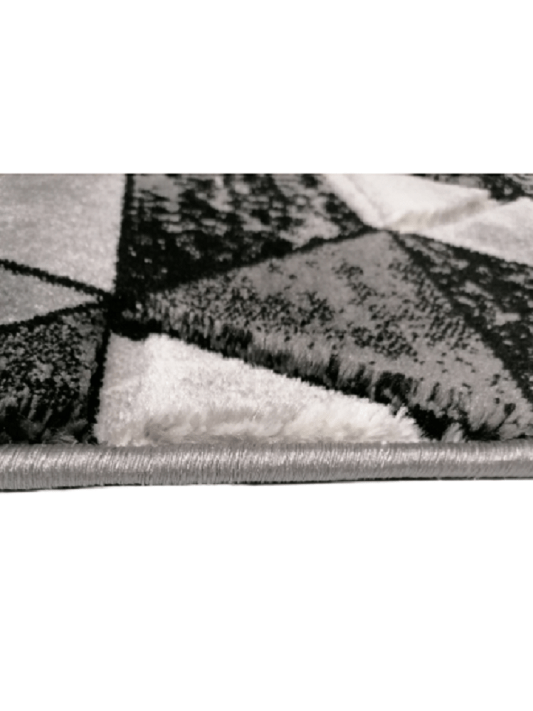 Covor Roma geometric, gri, dreptunghiular - EmaCarpets