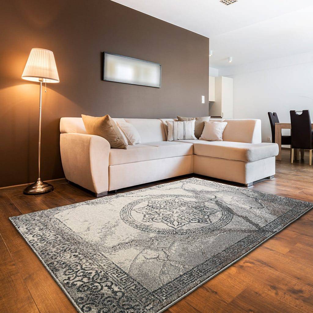 Covor Beenom, gri/alb, dreptunghiular - EmaCarpets