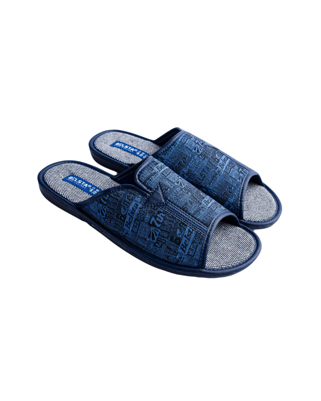 Papuci de casă din velur gri/albastru