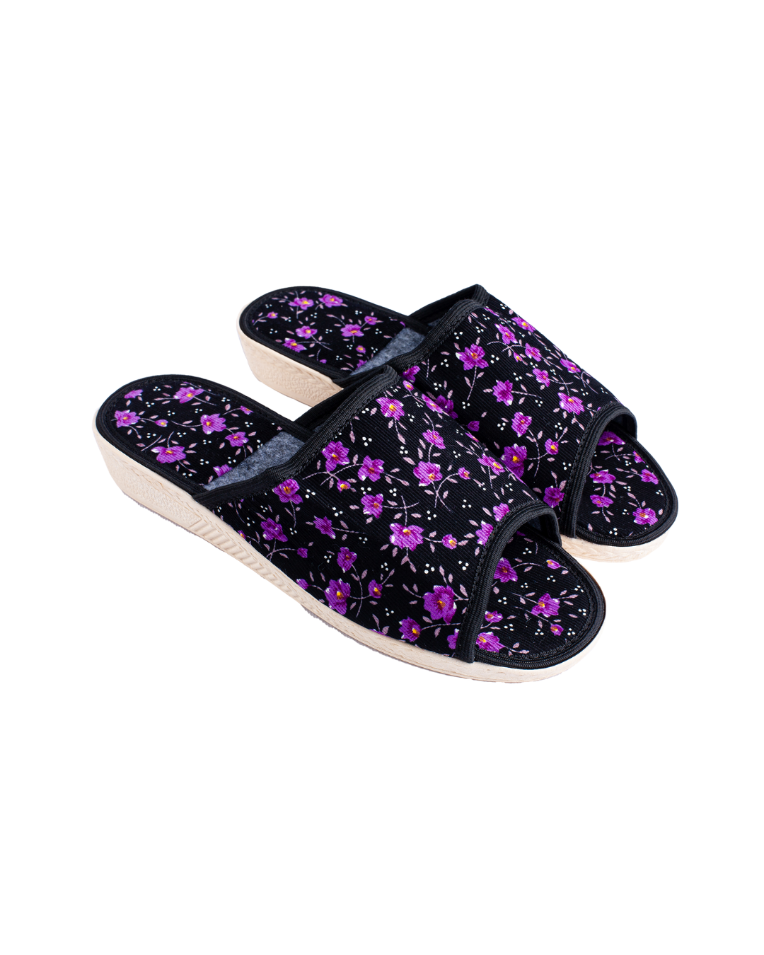 Papuci de casă cu imprimeu floral