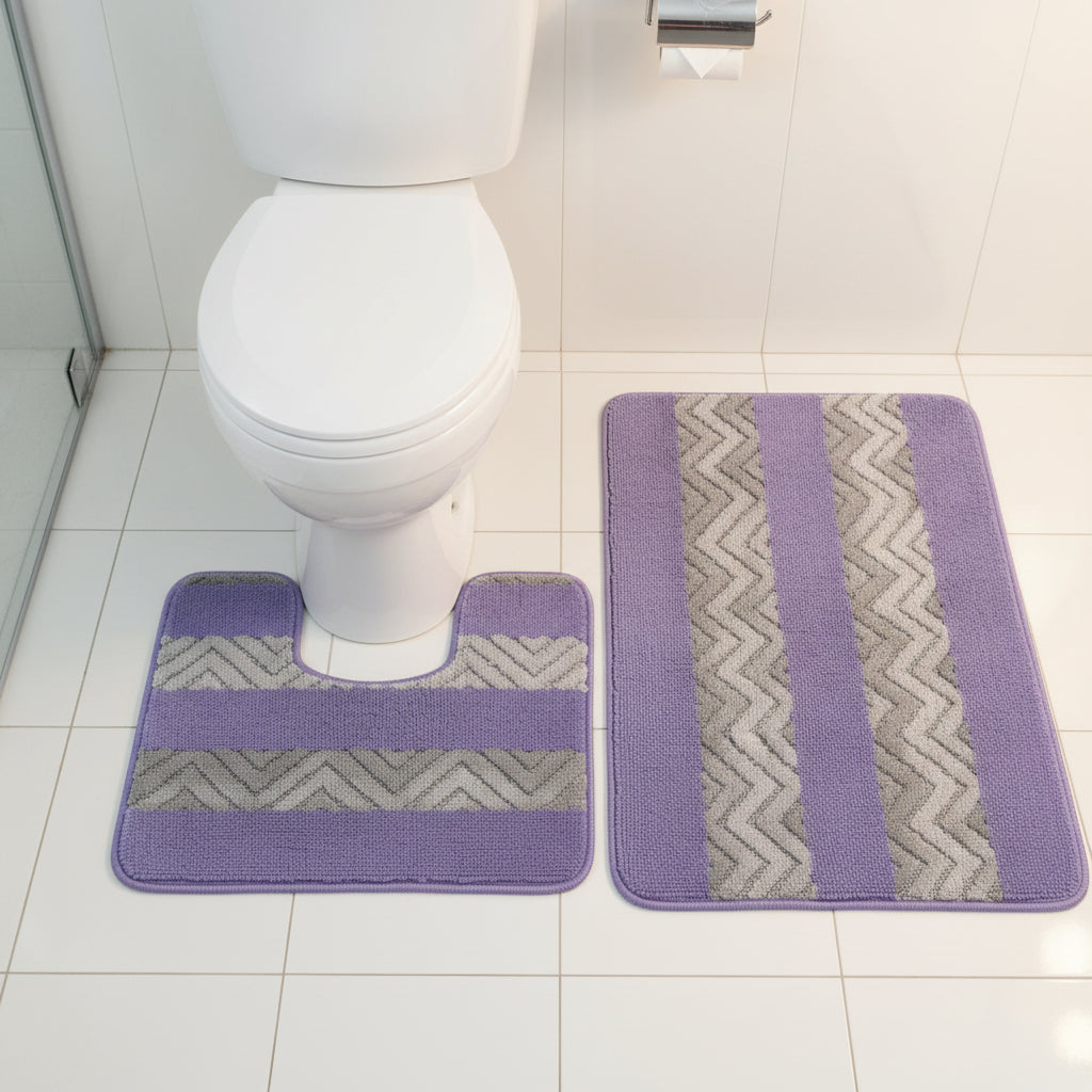 Set baie 2 piese bej mov 50 x 80 / 40 x 50 cm - EmaCarpets