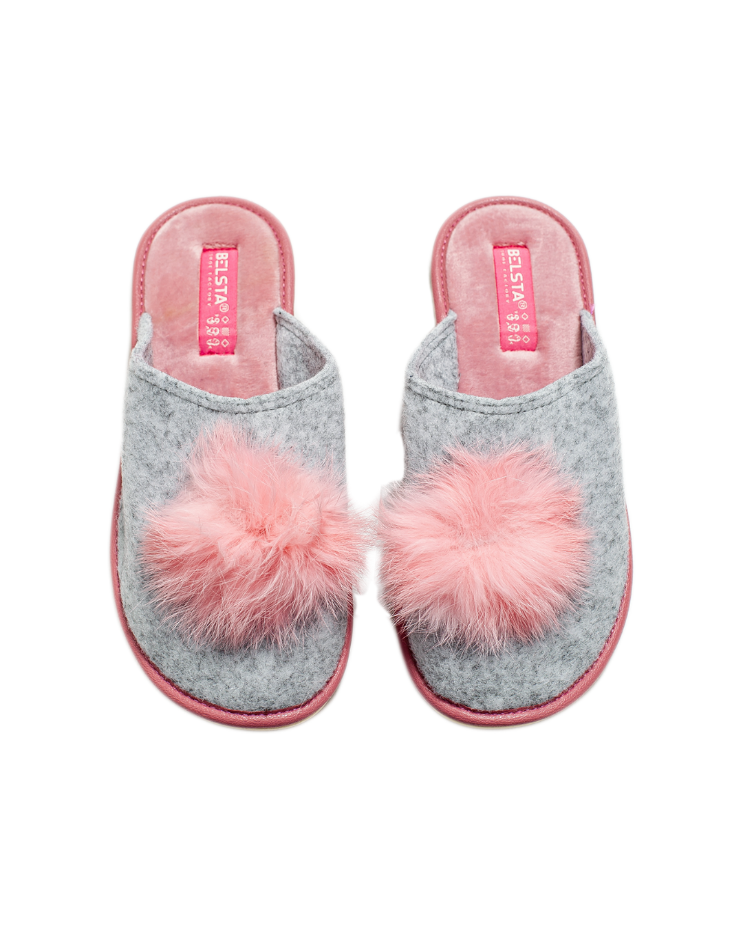 Papuci de casă din pâslă gri