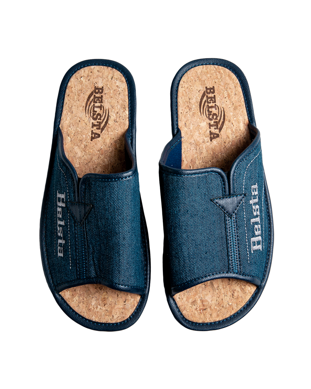 Papuci de vară bleumarin din denim