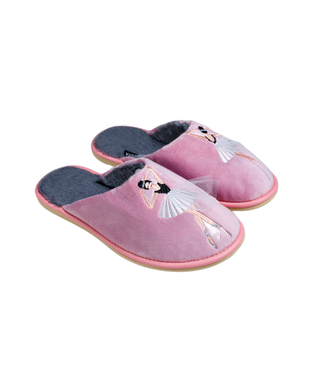 Papuci de casă din velur roz