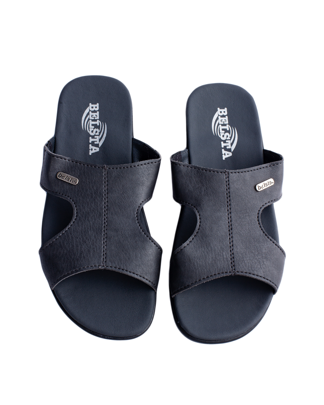 Slapi din piele Eco Blue