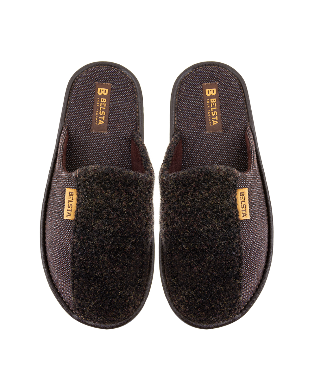 Papuci de casa brodați brown