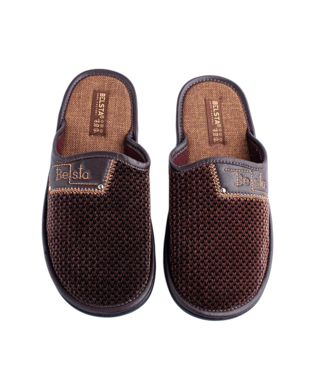 Papuci de casă din velur maro