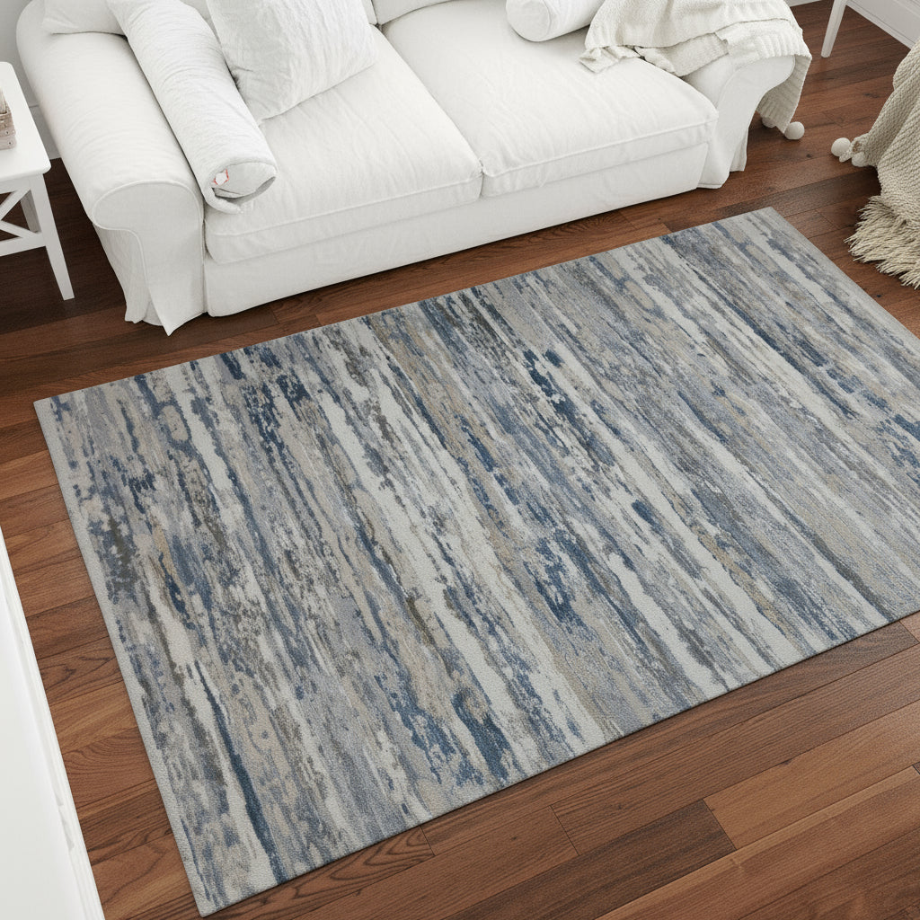 Covor modern Paris 1, gri/albastru,  dreptunghiular