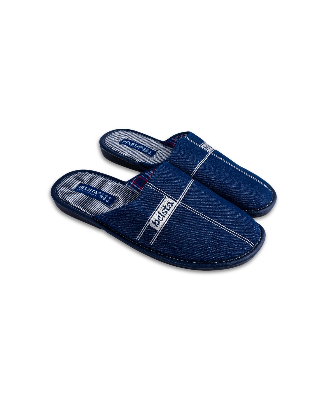 Papuci de casă din denim bleumarin