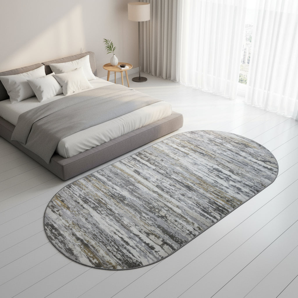 Covor modern Paris,gri/crem, oval1-EMA CARPETS