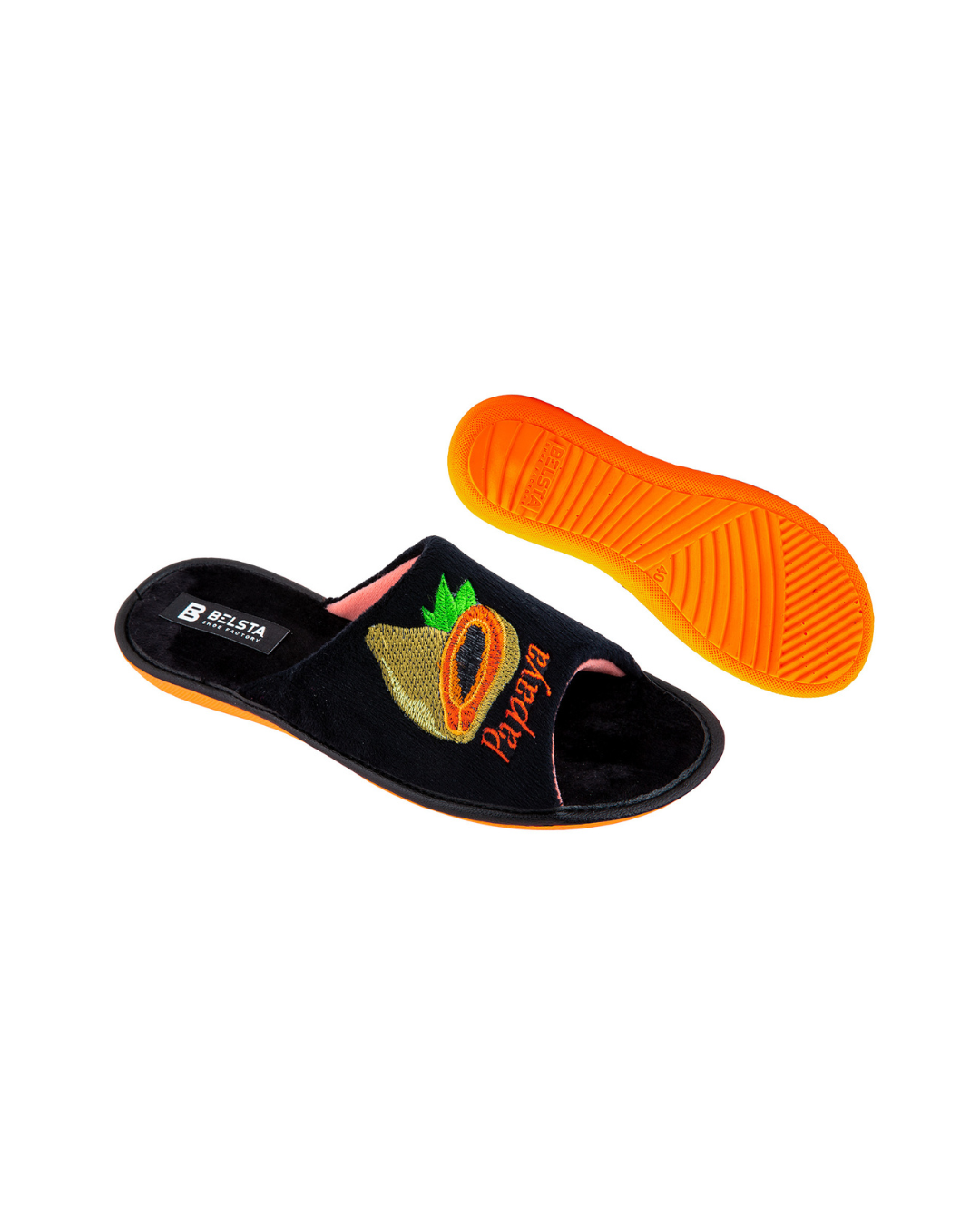 Papuci de casă din velur negru