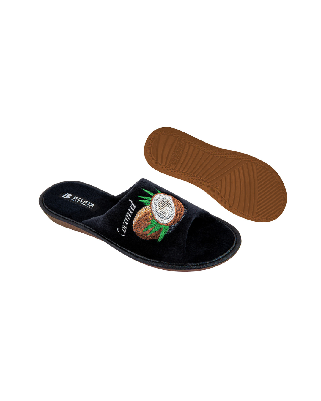 Papuci de casă din velur negru